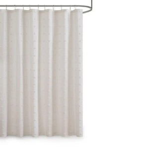 LunaLulinlk Cotton Jacquard Pom Pom Shower Curtain - 1 of 4