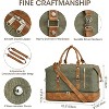 Canvas Weekender Bag for Men with Shoe Compartment, Large Overnight Travel Carry On Tote Bag, Vintage Design - 2 of 4