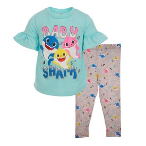 Pinkfong Baby Shark Girls T-Shirt and Leggings Outfit Set Little Kid - 1 of 4