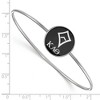 Black Bow Jewelry Sterling Silver Kappa Alpha Theta Greek Life Bangle Bracelet 8 Inch - 2 of 3