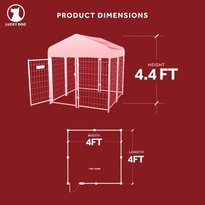Khaki Steel Frame Outdoor Dog Kennel with Waterproof Roof