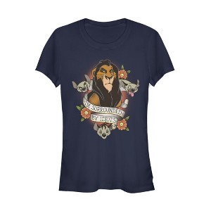 Juniors Womens Lion King Scar Surrounded By Idiots Tattoo T-Shirt - 1 of 3