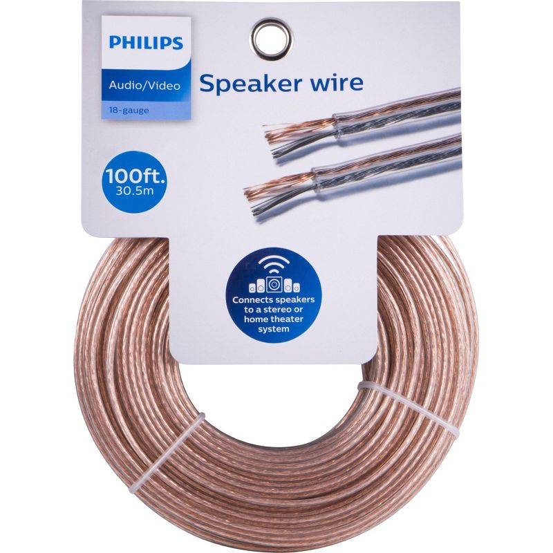 Philips 100' Speaker Wire - Clear, 6 of 8
