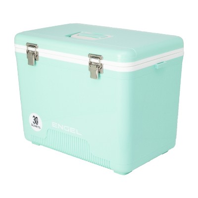 Engel UC30SF 30 Quart 48 Can Leak Proof Odor Resistant Insulated Cooler Drybox with Integrated Shoulder Strap, Seafoam