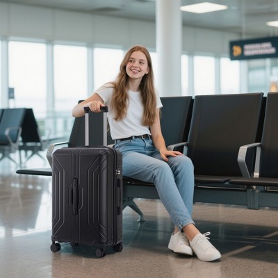 20"/24"/28" 3 pcs/set in ABS Spinner Wheel Luggage, Modern Carry on Suitcase, Matching Color, TSA Combination Lock