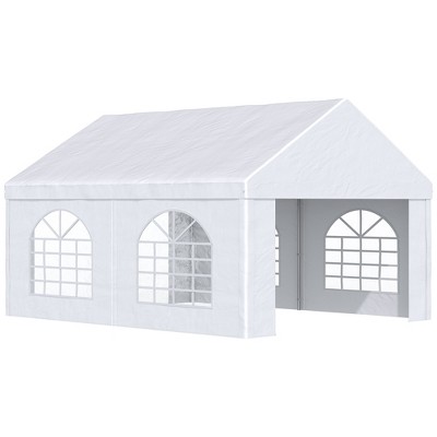 Outsunny 20' x 40' Large Outdoor Carport Canopy Party Tent with Removable Protective Sidewalls & Versatile Uses