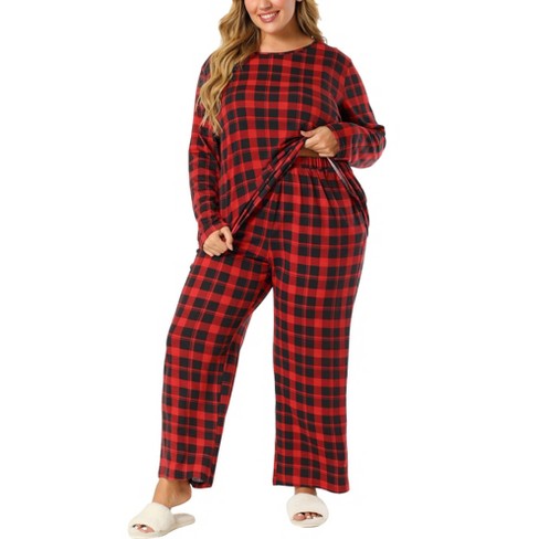 Just Love Women Buffalo Plaid Pajama Pants Sleepwear. (White Black Buffalo  Plaid, 1X) 