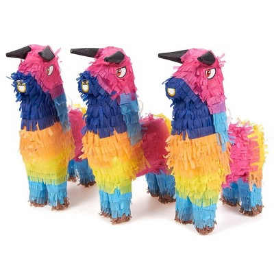Blue Panda 3-Pack Mini Bull Pinatas Cinco De Mayo Kids Birthday Party Supplies, 5.25 x 9 In