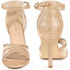 Perphy Women's Glitter Strappy Ankle Strap Stiletto Heels Sandals - 2 of 3