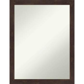 21" x 27" Non-Beveled Fresco Dark Walnut Wood Wall Mirror - Amanti Art