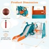 Safstar 6 in 1 Toddler Slide and Swing Set, Indoor Outdoor Bus Playset Gym with Baby Swing, Basketball Hoop, Crawling Tunnel, Kids Climber Play Set - 2 of 4