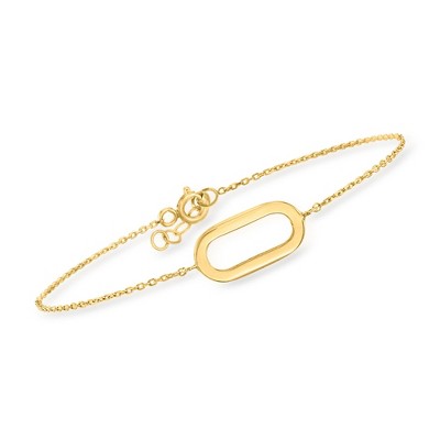 Ross-Simons 10kt Yellow Gold Single Paper Clip Link Bracelet