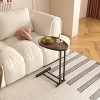 KWPZQEB C-Shaped Side Table, Small Sofa Table for Couch with Metal Frame, Small End Table for Living Room, Bedroom, Bedside - 3 of 4
