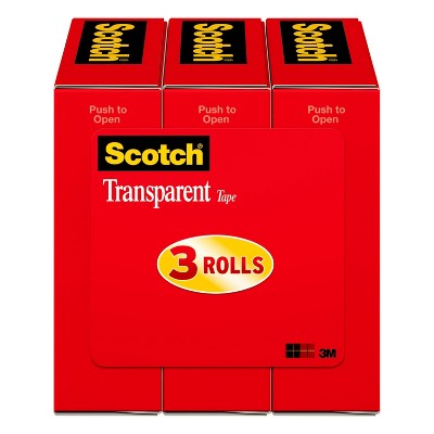 12 pk. - Scotch 3/4W Transparent Tape Rolls - 36 Yards - 1 Core