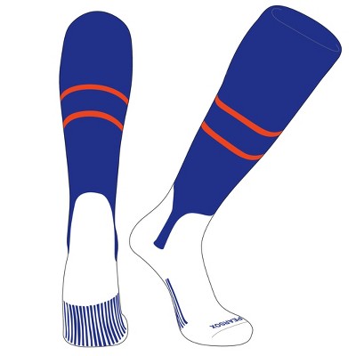 PEAR SOX OTC Baseball Softball Stirrup Socks (E, 5in) Royal, Royal, Orange