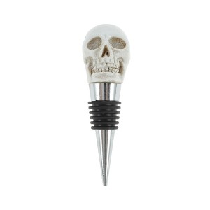 Unique Bargains Halloween Pumpkin Bottle Stopper Aluminum Alloy PTR Resin Black White Silver Tone 1 Pc - 1 of 3