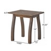 LIVAREEmlen Outdoor Wooden End Table with Curved Legs, Acacia Wood Finish Accent Table for Patio or Garden - 3 of 4