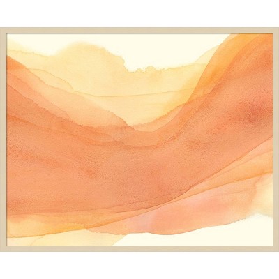 Sunset Layers I Abstract Giclee Print on Canvas with Natural Wood Frame