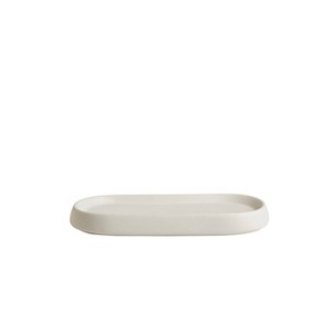 Crater Tray White - Moda at Home: Ceramic Vanity Accessory for Bathroom, Hand Wash Safe, 9.75" x 4" - 1 of 3
