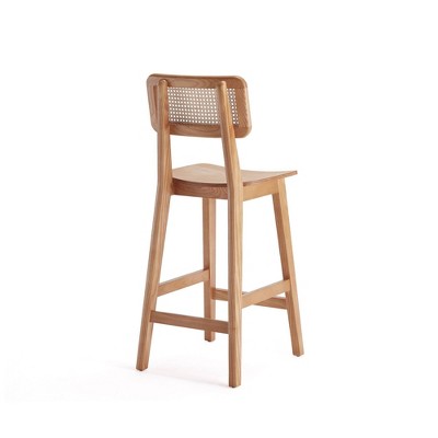 Natural Ash Wood and Cane Counter Height Dining Chair