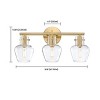 TOBILI 3-Light Gold Bathroom Vanity Light with Clear Glass Shade Bulb Not Included,Matte Gold Modern,contemporary Vanity light - 2 of 3
