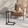 FONTOI C-Shaped End Table, Small Side Table for Couch, Sofa Table with Metal Frame for Living Room, Bedroom, Bedside, Gray, 19.7"*13.8"*23.8" - 2 of 4