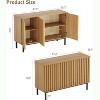 Sideboard Buffet Cabinet with Storage, Fluted Doors & Adjustable Shelf, Freestanding Coffee Bar for Kitchen, Dining, Living Room - 3 of 4