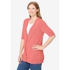 Woman Within Plus Size Lightweight Short Sleeve V-Neck Cardigan - 4 of 4