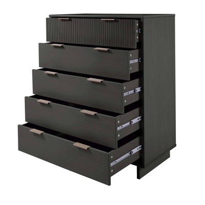 Granville Dark Grey Pinewood Vertical Dresser Set