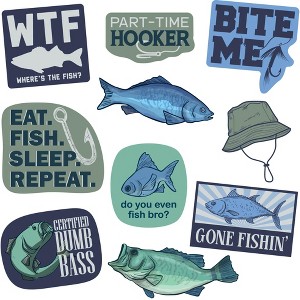 Fishing Sticker Extra Large Stickers for Adults Funny Adhesives with Memes - Crazy Dog - 1 of 4