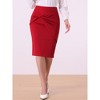INSPIRE CHIC Women's Work Ruched High Waist Midi Pencil Skirt - 4 of 4