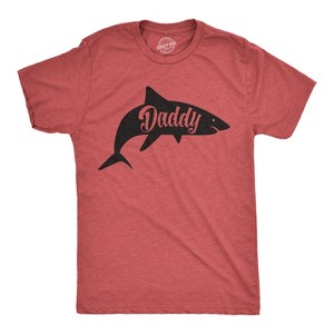 Mens Daddy Shark T shirt Cute Funny Family Cool Best Dad Vacation Tee For Guys - Crazy Dog Men's T Shirt - 1 of 4