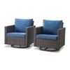 Buenhomino Patio Chairs Wicker Swivel Rocker Set of 2 Heavy Duty Patio Furniture Set Wicker Outdoor Swivel Rocking Chairs for Porch Balcony - 2 of 4