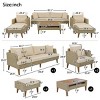 6 Piece Outdoor Backyard PE Wicker Sofa Set,Rattan Patio Conversation Set with Double Cushions,Wooden Modular Sectional Sofa Set-Coolbibila - 4 of 4
