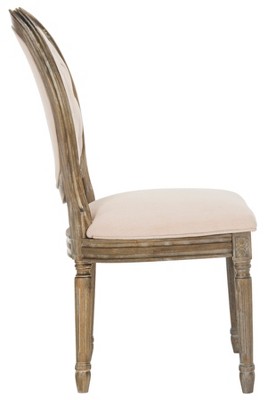 Beige Velvet Upholstered Tufted Side Chair Set with Medium Wood Frame