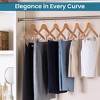 USTECH 10pk Dress/Skirt/Suit/Pants Organiser Clothes Hanger Natural Wood - 3 of 4