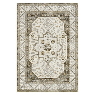 9*12ft Short Pile Area Rugs for Living Room, Vintage Large Non-Slip Carpet, Short Pile Rugs for Bedroom, Dining Room, Durable Easy-Clean Floor Mat