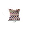 HomeRoots 20" X 20" Beige Red Green Blue Yellow Orange And Pink 100% Cotton Geometric Zippered Pillow - 3 of 4
