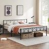 King Bed Frame with Headboard, 12.2" H Metal Platform Bed Frame with Heavy Duty Steel Slat Black King Size Bed Frame, No Box Spring Needed, Black - image 4 of 4