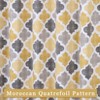 Modern Geometric Shower Curtain, Poly-Cotton Blean with Quatrefoil Design for Bathroom - 4 of 4