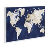Stupell Industries Distressed Gold Navy World Map Wall Plaque Art - 2 of 4