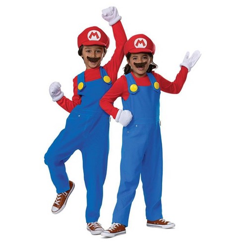 Kids' Super Mario Bros Mario Elevated Halloween Costume Jumpsuit 7-8 - image 1 of 4