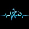 Junior's Design By Humans Music Clef Heart Beat Treble Base By BaoMinh T-Shirt - 2 of 2