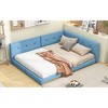 Streamdale Upholstered Full Size platform bed with USB Ports, Blue - 4 of 4