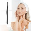 Unique Bargains Durable Striped Flat Eyebrow Tweezer Black 1 Pc - 4 of 4