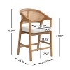 Christopher Knight Home Set of 2 Austin Rubberwood Upholstered with Cane Design Curved Back Counter Height Barstools Natural Oak - 3 of 4