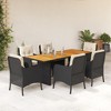 vidaXL Garden Dining Set Black, Brown, Cream White - 2 of 4