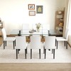 9-Piece Dining Set with Tempered Glass Table and 8 PU Armless Chairs - 4 of 4