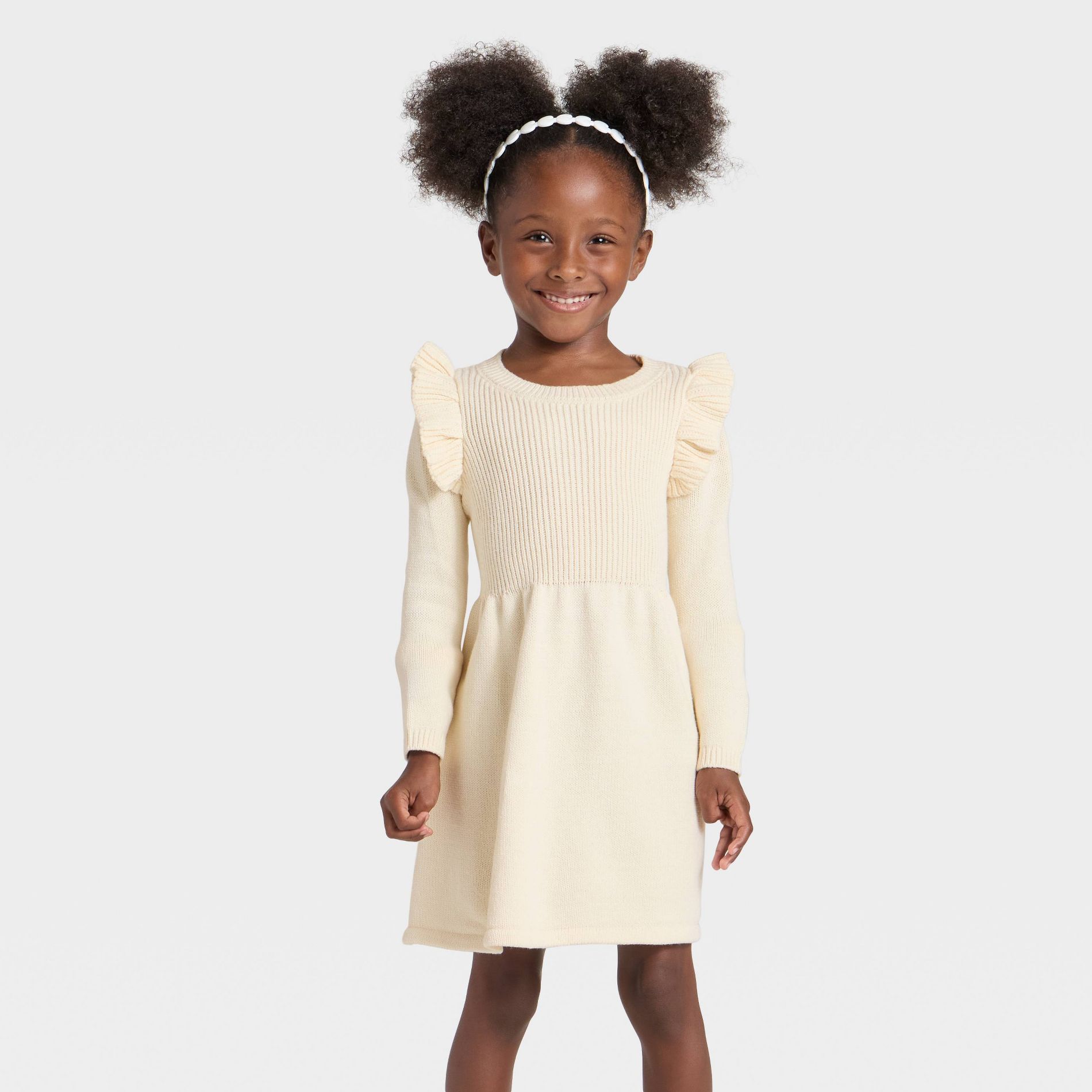 Toddler Girls' Sweater Dress - Cat & Jack™ Oatmeal 3T