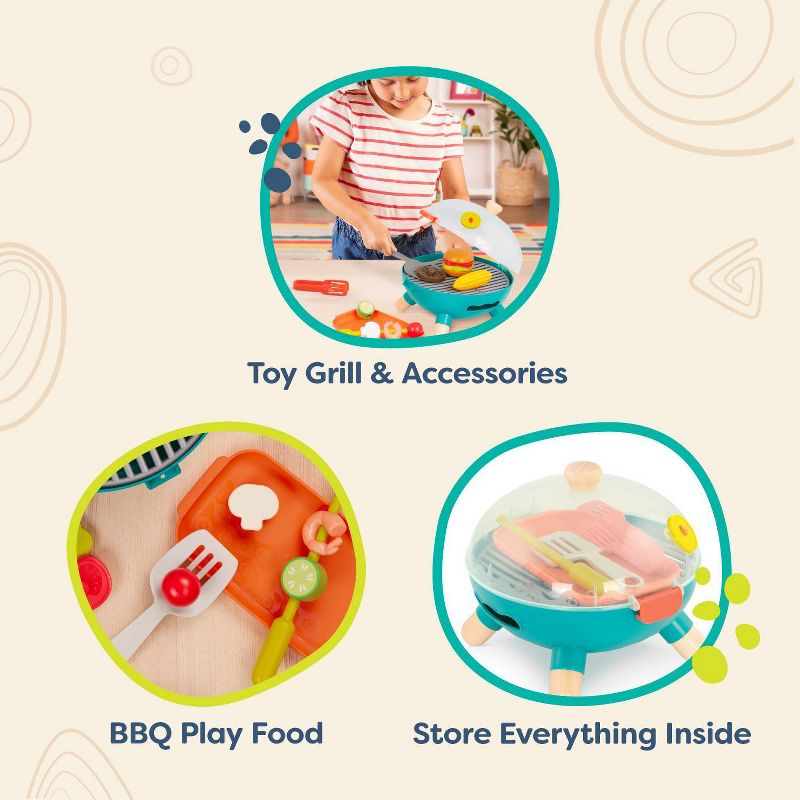 B. toys Toy Grill &#38; Play Food - Mini Chef - BBQ Grill Playset, 6 of 13